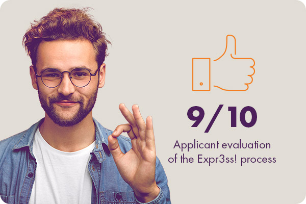 Expr3ss! predictive hiring application process rate their experience 9 out of 10
